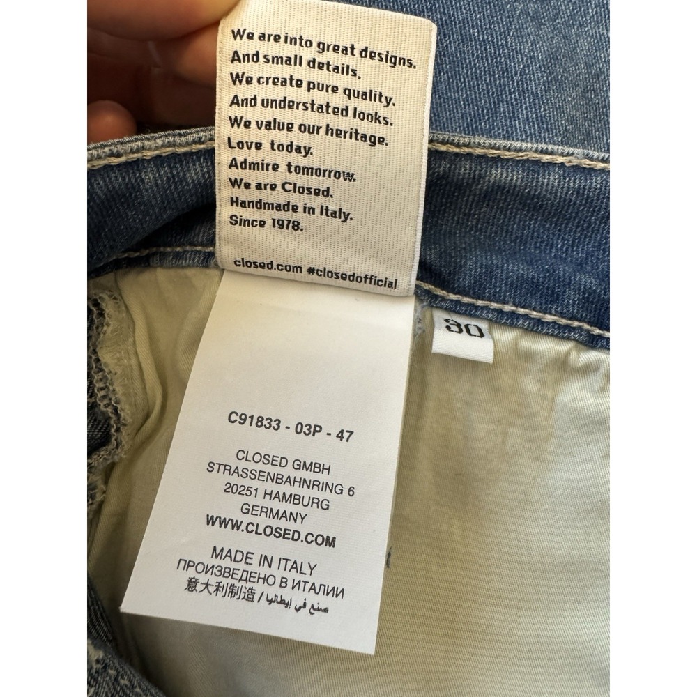 Closed - Skinny Mid Rise Blue Jeans‎ Size 30 Stretchy Made In Italy - Picture 9 of 11